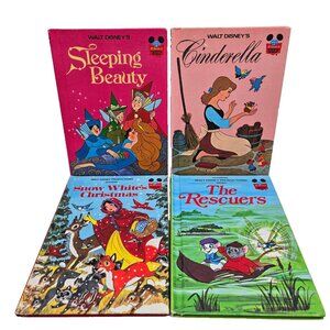 Disney Books Grolier Book Club Cinderella Sleeping Beauty Snow White The Rescuer